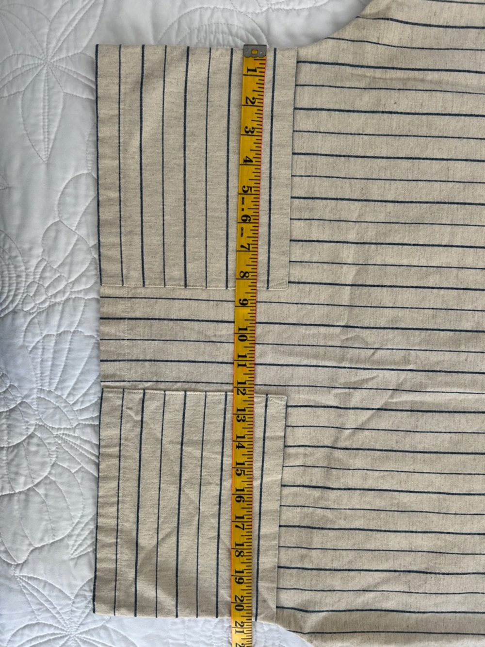 Striped Linen-Blend Boxy Crop Top in Natural - Picture 5 of 5